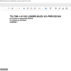 Tadano Telescopic Truck Crane TS-75M-1-41100 LOWER,ISUZU KC-FRR33D3XN Parts Manual