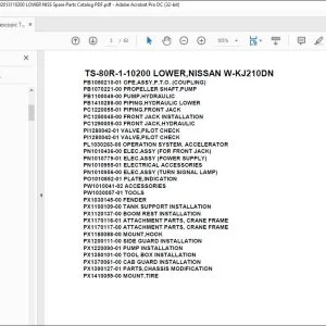 Tadano Telescopic Truck Crane TS-55M-1-20200 LOWER,MITSUBISHI U-FE537B6K Parts Manual