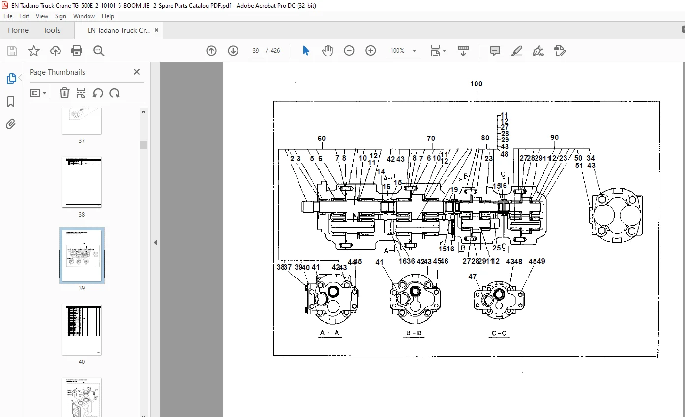 Tadano Truck Crane TG-500E-2-10101 5 BOOM + JIB, 2M2D, KG53TXL Parts Manual - Image 3