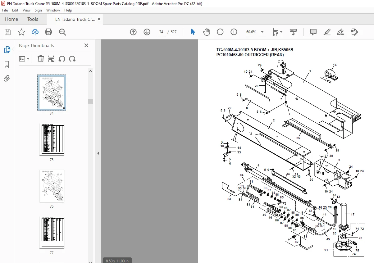 Tadano Truck Crane TG-500M-4-20103 5 BOOM + JIB,KS506S Parts Manual - PDF DOWNLOAD - Image 3