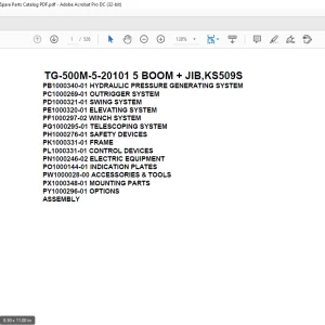 Tadano Truck Crane TG-500M-5-20101 5 BOOM + JIB,KS509S Parts Manual - PDF DOWNLOAD