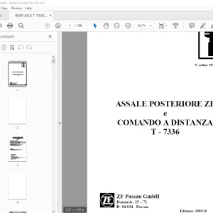 ZF ASSALE POSTERIORE e COMANDO A DISTANZA T-7336 MANUALE DI RIPARAZIONE PDF