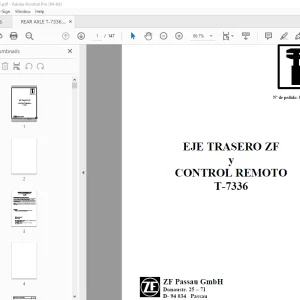 ZF EJE TRASERO ZF y CONTROL REMOTO T-7336 MANUAL DE REPARACIÓN PDF