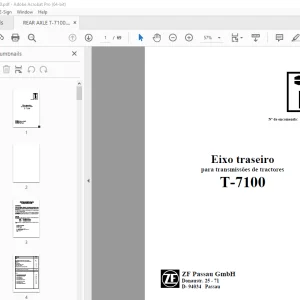 ZF Eixo traseiro T-7100 MANUAL DE REPARAÇÃO - PDF DOWNLOAD