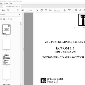 ZF PRZEKŁADNI CIĄGNIKA ECCOM 1.5 INSTRUKCJA NAPRAWCZA - PDF DOWNLOAD