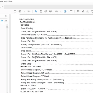 Crown Forklift MPC 3000 QPR Parts Manual - PDF DOWNLOAD