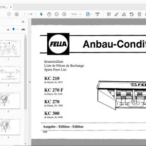 Fella KC 210, KC 270 F, KC 270, KC 300 Cultivation conditioner Parts Manual - PDF