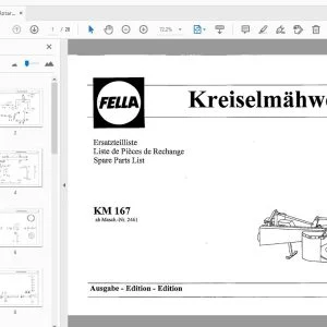 Fella KM 167 Rotary Mower Parts Manual 1993 - PDF