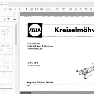 Fella KM 167 Rotary Mower Parts Manual - PDF