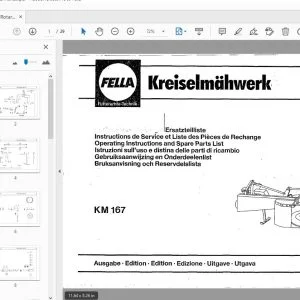 Fella KM 167 Rotary Mower Operator and Parts Manual PDF