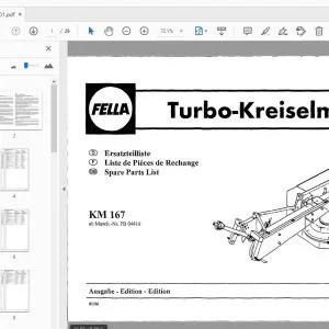 Fella KM 167 Turbo-Rotary Mowers Parts Manual 2006 - PDF