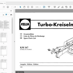 Fella KM 167 Turbo Rotary Mowers Parts Manual 2006 - PDF