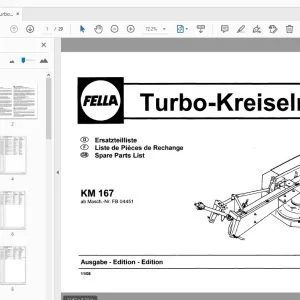 Fella KM 167 Turbo Rotary Mowers Parts Manual 2008 - PDF