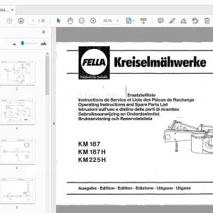 Fella KM 187, KM 187 H, KM 225 H Operation & Parts Manual 1988 - PDF