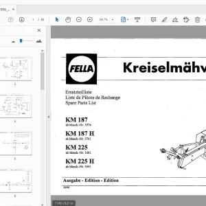 Fella KM 187, KM 187 H, KM 225, KM 225 H Parts Manual 1996 - PDF