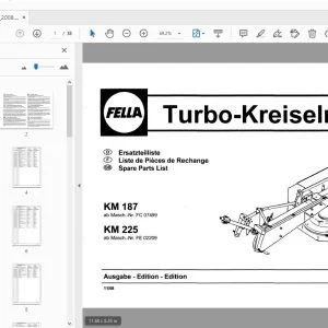 Fella KM 187, KM 225 Turbo-Rotary Mower Part Manual - PDF