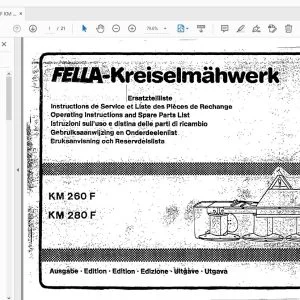 Fella KM 260 F, KM 280 F Rotary Mower Operating Instructions & Parts Manual - PDF