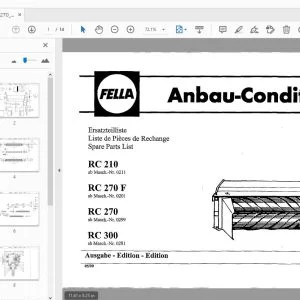 Fella RC 210, RC 270 F, RC 270, RC 300 Cultivation Conditioner Parts Manual - PDF