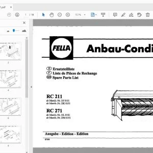 Fella RC 211 RC 271 Cultivation Conditioner Parts Manual - PDF