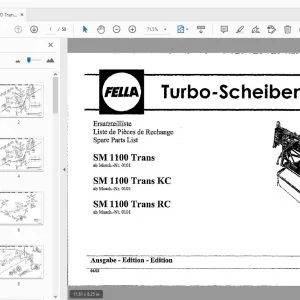 Fella SM 1100 Trans SM 1100 Trans KC SM 1100 Trans RC Turbo-Rotary Mowers Parts Manual - PDF