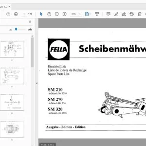 Fella SM 210, SM 270, SM 320 Disc Mowers Parts Manual - PDF