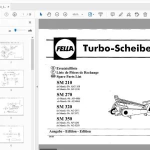 Fella SM 210, SM 270, SM 320, SM 350 Turbo-Disc Mowers Parts Manual - PDF