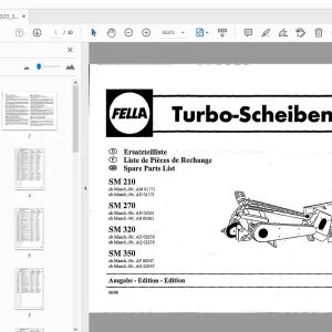 Fella SM 210, SM 270, SM 320, SM 350 Turbo-Disc Mowers Parts Manual - PDF
