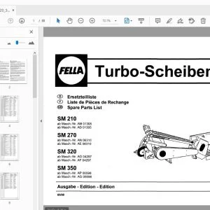 Fella SM 210, SM 270, SM 320, SM 350 Turbo Rotary Mower Parts Manual 2008 - PDF