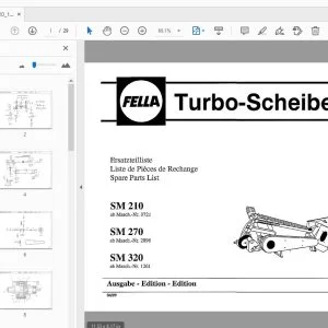 Fella SM 210, SM 270, SM 320 Turbo-Disc Mowers Parts Manual - PDF