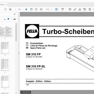 Fella SM 310 FP, SM 310 FP-SL TURBO-DISC MOWER PARTS MANUAL - PDF