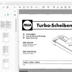 Fella SM 310 FP, SM 310 FP-SL Turbo-Disc Mowers Parts Manual - PDF