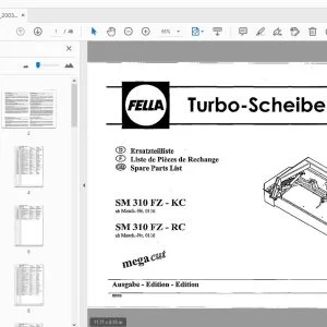 Fella SM 310 FZ-KC, SM 310 FZ-RC Turbo-Disc Mowers Parts Manual - PDF