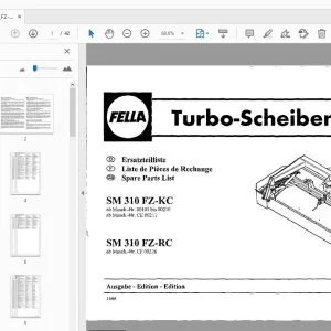 Fella SM 310 FZ-KC, SM 310 FZ-RC Turbo-Disc Mowers Parts Manual - PDF