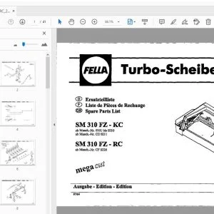 Fella SM 310 FZ-KC, SM 310 FZ-RC Turbo-Disc Mowers Parts Manual - PDF