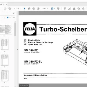 Fella SM 310 FZ, SM 310 FZ-SL TURBO-DISC MOWER PARTS MANUAL - PDF
