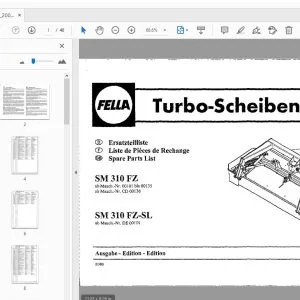 Fella SM 310 FZ, SM 310 FZ-SL Turbo-Disc Mowers Parts Manual - PDF