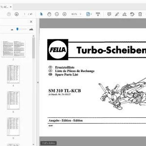 Fella SM 310 TL-KCM Turbo-Disc Mower Parts Manual - PDF