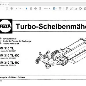 Fella SM 310 TL, SM 310 TL-KC, SM 310 TL-RC Disc-Mowers Parts Manual - PDF