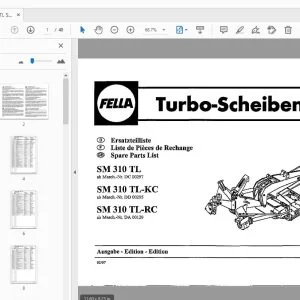 Fella SM 310 TL, SM 310 TL-KC, SM 310 TL-RC Turbo-Disc Mowers Parts Manual - PDF