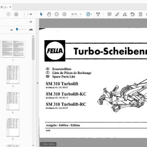 Fella SM 310 Turbolift SM 310 Turbolift-KC SM 310 Turbolift-RC Turbo-Disc Mowers Parts Manual - PDF