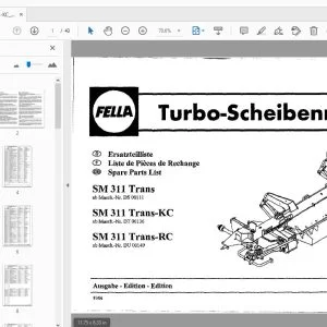 Fella SM 311 Trans, SM 311 Trans-KC, SM 311 Trans-RC Turbo-Disc Mowers Parts Manual - PDF