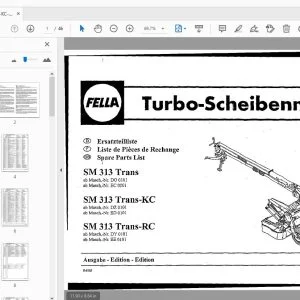 Fella SM 313 Trans, SM 313 Trans-KC, SM 313 Trans-RC Turbo-Disc Mowers Parts Manual - PDF