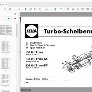 Fella SM 401 Trans, SM 401 Trans-KC, SM 401 Trans-RC Turbo-Disc Parts Manual - PDF