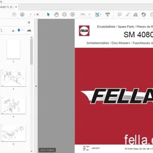 Fella SM 4080 TL Disc Mowers Parts Manual - PDF