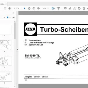 Fella SM 4080 TL Turbo-Rotary Mower Parts Manual 2009 - PDF