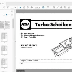 Fella SM 900 TL-KCB Turbo-Rotary Mowers Parts Manual - PDF