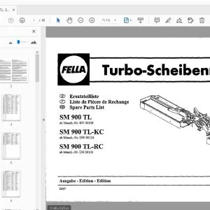 Fella SM 900 TL, SM 900 TL-KC, SM 900 TL-RC Turbo-Rotary Mower Parts Manual - PDF