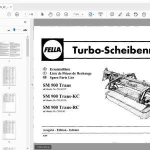 Fella SM 900 Trans, SM 900 Trans-KC, SM 900 Trans-RC Turbo-Disc Mowers Parts Manual - PDF