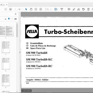 Fella SM 900 Turbolift, SM 900 Turbolift-KC, SM 900 Turbolift-RC Parts Manual - PDF