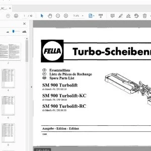 Fella SM 900 Turbolift, SM 900 Turbolift-KC, SM 900 Turbolift-RC Turbo-Disc Mowers Parts Manual - PDF